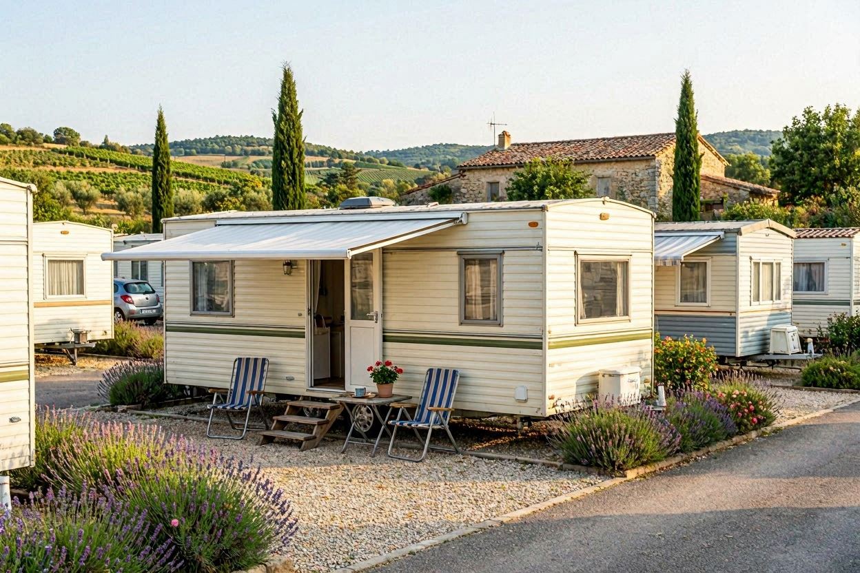 Un mobil home dans le sud de la France