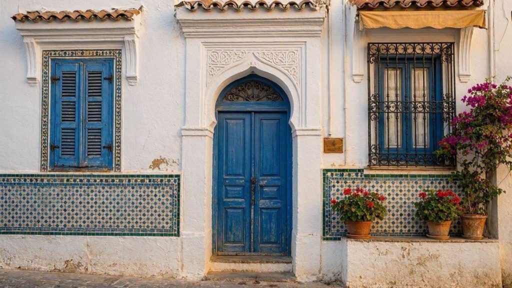 Façade d'une maison traditionnelle tunisienne Façade d'une maison traditionnelle tunisienne